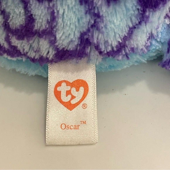 Ty Inc. Beanie Boo Oscar the Owl Blue Purple 9 Inches - Picture 9 of 9